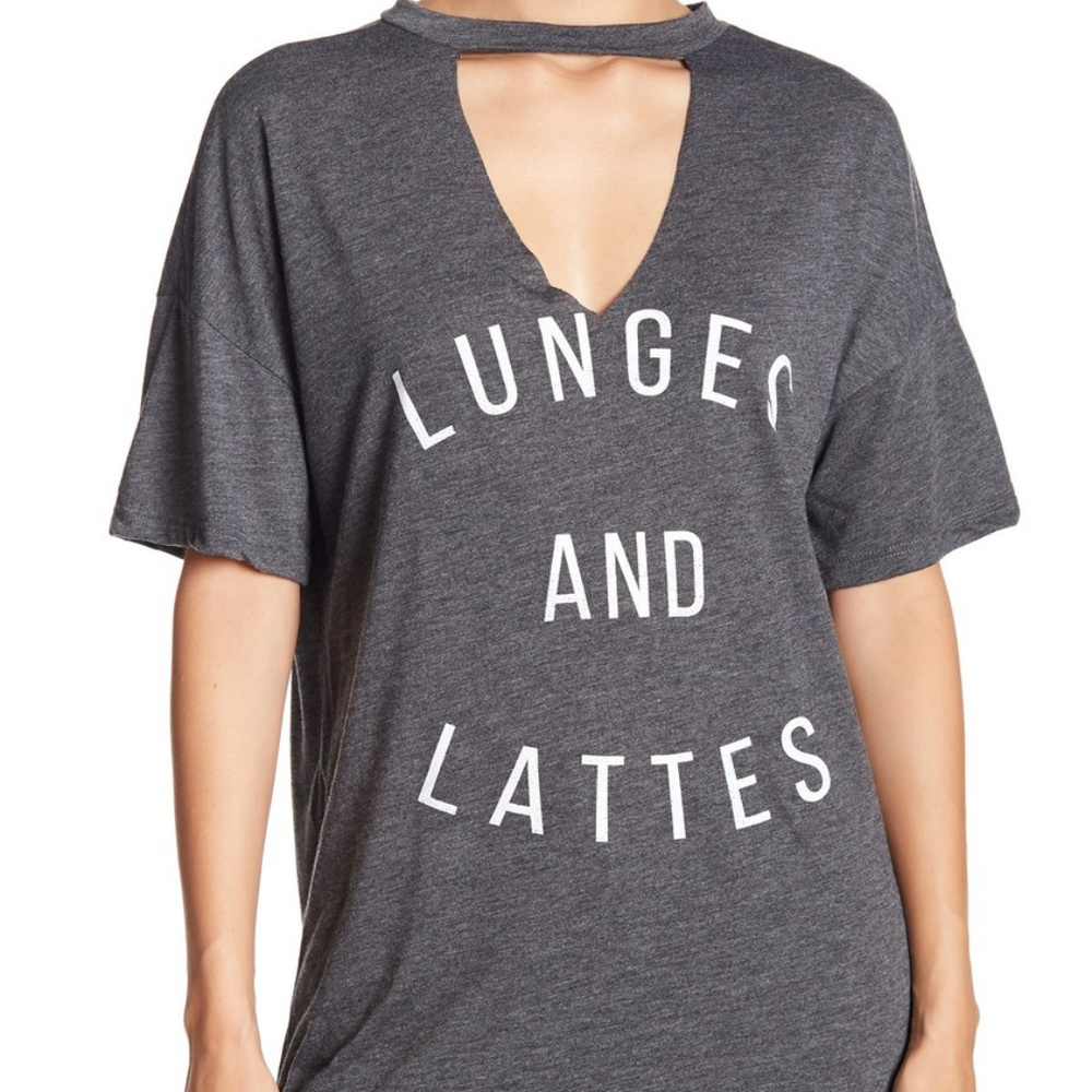 Knit Riot Front V Cutout Tee SALE FIRM $